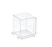 Vitrine en acrylique transparent - 75 tailles Base blanche surélevée pour figurines, jouets et objets de collection - 30 cm de hauteur, 10 x 10 cm, protection contre la poussière