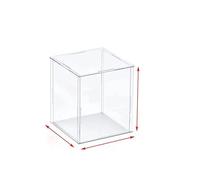 Vitrine en acrylique transparent avec base blanche pour figurines, jouets et objets de collection - 75 tailles 15 cm de hauteur 20 x 20 cm de base nizer support pour protection et vitrine