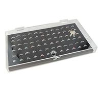 Vitrine en acrylique transparent avec serrure et clé et un choix de bijoux (étui avec coussinet noir 144)