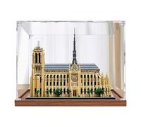 Vitrine en acrylique transparent CHIFENMS pour Lego 21061 Notre Dame de Paris - Boîte de rangement pour objets de collection - Base en bois de 2 mm