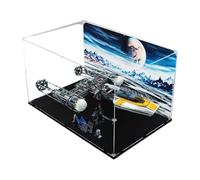 Vitrine en acrylique transparent, compatible avec Lego 75181 Y-Wing Starfighter, étanche à la poussière, protège les objets de collection décoratifs, cadeaux (boîte uniquement) (base noire, 3 mm)
