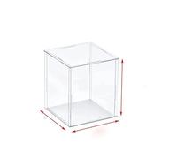 Vitrine en acrylique transparent de 75 tailles avec base blanche de 10 cm de hauteur pour figurines, jouets de collection - Boîte de protection pour vitrine 30 x 10 cm