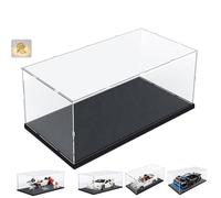 Vitrine en Acrylique Transparent pour Jouets Lego, boîte en Acrylique résistante à la poussière avec Base en Bois et Perles de Lampe Noir 40 x 20 x 20 cm