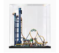 Vitrine en acrylique transparent pour Lego 10303 Roller Coaster Model - Étanche à la poussière - Collections - (boîte de présentation uniquement) - Base noire