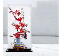 Vitrine en acrylique transparent pour Lego 10369 modèle fleur de prunier - Boîte de rangement - Compatible avec le modèle 10369 (boîte de présentation uniquement) - Base noire