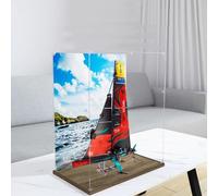 Vitrine en acrylique transparent pour Lego 42174 - Motif voile et aviron - Étanche à la poussière - Boîte de présentation uniquement - Base en bois