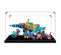 Vitrine en acrylique transparent pour Lego 71512 modèle sous-marin crocodile boîte transparente boîte de rangement boîte anti-poussière (modèle non inclus) (base noire 2 mm)