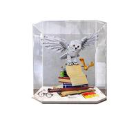 Vitrine en acrylique transparent pour Lego 76391 modèle de chouette (49,8 x 49,9 x 49,8 cm (vitrine uniquement) (base blanche exagonale)