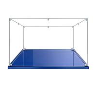 Vitrine en Acrylique Transparente Anti - poussière 40x40x25cm, Base Bleue | MADEHAY Grande Boîte de présentatio pour Lego Model série 21058 41313 70611 71760 71762.