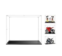 Vitrine en Acrylique Transparente Anti - poussière 50x25x40cm, Base Bleue | MADEHAY Grande Boîte de présentatio pour Lego Model série 42130 42159 42202 43179 60047 80036.