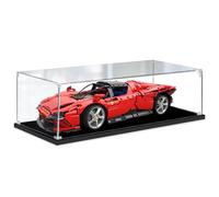 Vitrine en Acrylique Transparente Anti - poussière 65x30x20cm, Base Bleue | MADEHAY Grande Boîte de présentatio pour Lego Model série 10327 42096 42115 42143.