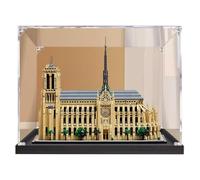 Vitrine en acrylique transparente CHIFENMS pour Lego 21061 Notre Dame de Paris - Boîte de rangement transparente anti-poussière - Base noire de 2 mm