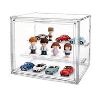 Vitrine en acrylique transparente empilable avec porte magnétique, protection contre la poussière pour figurine, livres, cosmétiques, figurines d'action, jouets, voitures miniatures, figurines à