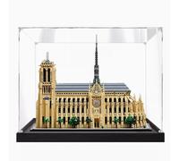Vitrine en Acrylique Transparente pour Lego 21061 Notre Dame de Paris - Boîte de Rangement pour étui（Modèle Non Inclus） (2 mm Base Noire)