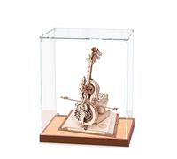 Vitrine en Acrylique,vitrine Anti-poussière pour Puzzles en Bois 3D,boîte à Musique pour Violoncelle,Blocs Construction,Ensemble modèles(boîte d'affichage Uniquement)(3MM)