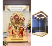 Vitrine en Acrylique Vitrine de Collection avec Éclairage, Petite Boîte de Rangement Haute en Acrylique Anti-poussière, Vitrine LED pour Figurines de Collection, 20/35/60 cm(25x25x40cm/10x10x16in)