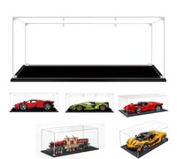 Vitrine en Acrylique, Vitrine Exposition Transparent, pour Figures Jouets Modèles Vitrine Voiture Collection (Base Noire, 65x30x20CM)
