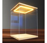 Vitrine en Acrylique Vitrines Hautes en Acrylique Transparent et Lumineux, Vitrine de Rangement Anti-poussière avec Porte, 10/15/25/30/40/60 cm, Vitrine pour Petites Figurines(10x10x25cm/4x4x10in)