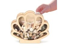 Vitrine en bois avec panneau en acrylique - Boîte de rangement décorative pour collectionneurs et souvenirs, idéale pour les cadeaux de l'océan et la décoration de plage