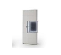 Vitrine en bois coloris blanc mat - L.90 x H.208 x P.38 cm --