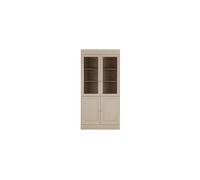 Vitrine en bois de pin gris, 4 portes vitrées, étagères ajustables - VT wonen, Chow - 105x40x215 cm