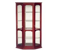 Vitrine En Bois De Santal Avec Miroir Pour Poupées Maison Mobilier D'Exposition