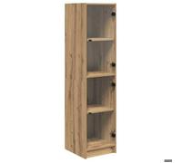 Vitrine en bois d'ingénierie - vidaxl - Chêne artisanal - 35x37x142 cm - Portes en verre - Grande capacité de rangement