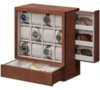 Vitrine en bois Lux de 12 Gelojes + 3 lunettes + bijoux