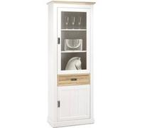 Vitrine en chene coloris Blanc - L76 x H205 x P40 cm --