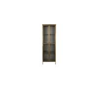 Vitrine en métal doré, 2 portes vitrées, 3 étagères, fermeture magnétique - Dutchbone, Gertlush - 64x42x184 cm
