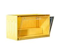 Vitrine En Plastique Avec Porte Magnétique, Boîte De Rangement Anti-poussière Pour Figurines, Pour Organiser Et Décorer(Yellow)