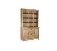 Vitrine en sapin et MDF coloris naturel - Longueur 124,5 x Profondeur 39 x Hauteur 201,8 cm --