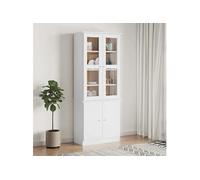 vidaXL Vitrine en verre ALTA blanc 77x35x186,5 cm bois de pin massif 353950