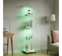 Vitrine en verre avec LED, 3 couches mobile vitrines, vitrine salon pour collectionneur, vitrine exposition avec porte unique, chambre parfaite, boutique
