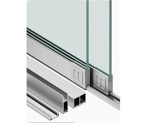 Vitrine en verre avec porte coulissante, double rail coulissant en forme de montagne, système de rails en trois parties pour une fonctionnalité améliorée
