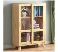 Vitrine en verre avec portes coulissantes pour rangement de vin, livres, objets de collection et trophées