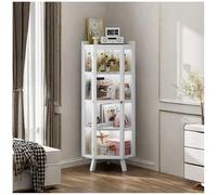 Vitrine en verre avec portes, grande vitrine de rangement pour collections Curio, bibliothèque haute avec verre transparent