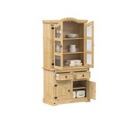 Vidaxl Vitrine En Verre Corona 100x48,5x179 Cm Bois Massif De Pin Multicolore