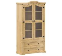vidaXL Vitrine en verre Corona 99x43x187 cm bois massif de pin marron