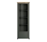 Vitrine En Verre Elda Vitrine Sur Pied 71x42x200cm Vert / Chêne Lefkas 1 Porte