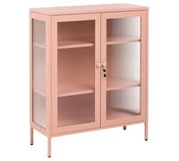 Vitrine en verre HARLYN 90 cm Métal Rose pêche
