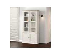 Vitrine en verre VIGO blanc 85x35x170 cm bois massif de pin