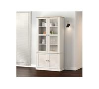 vidaXL Vitrine en verre VIGO blanc 85x35x170 cm bois massif de pin
