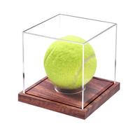 Vitrine ergonomique de baseball, balles en acrylique de baseball, boîte | Organiseur d'exposition compact pour sport, avec socle en bois, softball, tennis, bibliothèque, chambre à coucher, bureau