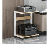 Vitrine et support multimédia en bois avec roulettes - Support audio et console de jeu Étagère d'angle avec rangement pour accessoires TV et salle d'enregistrement - 50 x 40 cm.