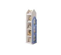 Vitrine Étagère sur pied simple en bois massif, bibliothèque mobile rotative à 360 degrés, petit support de rangement Bibliothèque(Blanc)