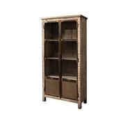 Vitrine - Fer Brut et Bois Massif de manguier laqué (Marron) - Heavy Industry #241