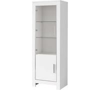 DENAE - Vitrine Gauche Laquée Blanc Brillant avec Eclairage Led - Altobuy Blanc