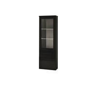Vitrine Gauche Laquée Noir Brillant avec Leds - DEYTON -