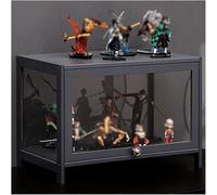 Vitrine Grise Cabinet De Curiosités avec Portes en Acrylique, Figurines Et Vitrine De Collection De Curiosités, Vitrine Transparente Au Sol pour Chambre à Coucher De Salon, Grey, 80x32x40cm